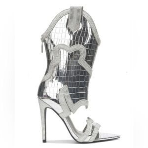 Silver High Heel Women's Shoes
